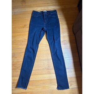 Universal Thread High Rise Skinny Jeans Dark Wash Raw Hem Size 6/28R